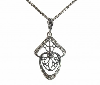 Jugendstil Halskette Collier Kette 925 Silber