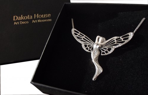 Jugendstil Schmuck Halskette Collier Schmetterling