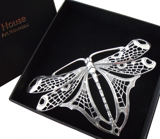 Jugendstil Schmuck Brosche in Form einer Libelle