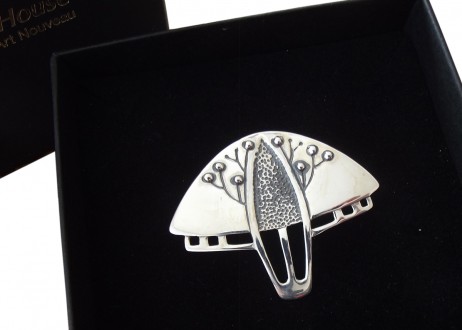 Art Deco Anh�nger / Brosche Baum Silber poliert
