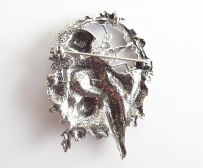 Jugendstil Brosche bzw. Anh�nger Amor 925 Silber mit feinen Details