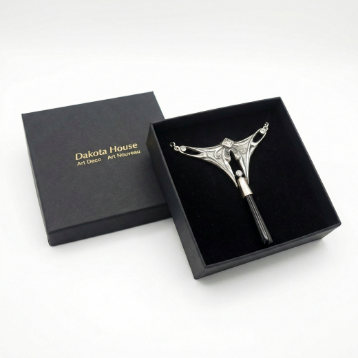 Jugendstil Halskette 925 Silber mit Onyx Museumsschmuck