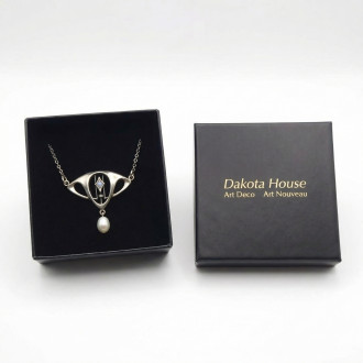 Jugendstil Collier 925 Silber mit Opal und Perle