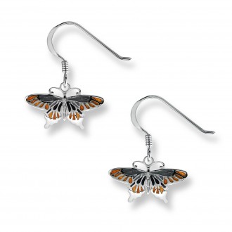 Ohrringe Ohrhänger Schmetterling mit Fensteremail