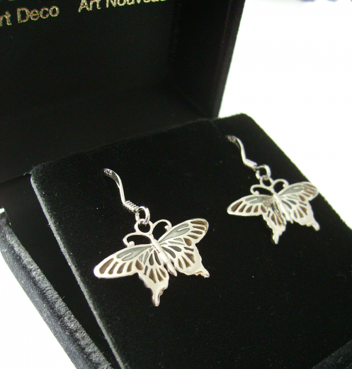 Ohrringe Ohrh�nger Schmetterling mit Fensteremail
