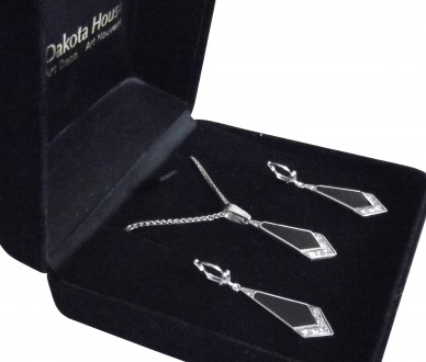 Schmuckset 925 Silber im typischen Art Deco Stil