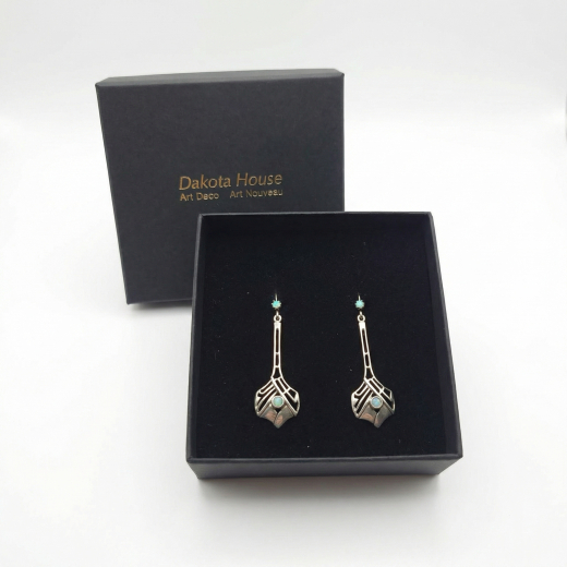 Jugendstil Ohrringe mit Opal