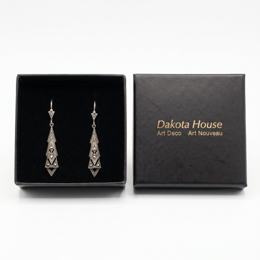 Damen Ohrringe 925 Silber mit Markasiten