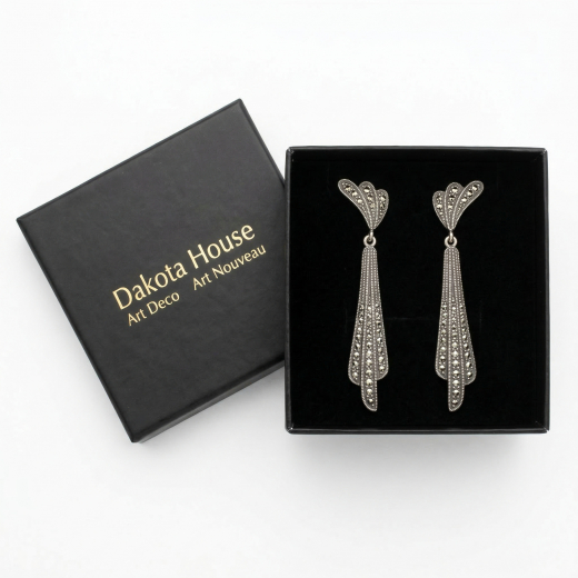 Damen Ohrringe 925 Silber mit Markasiten Roaring Twenties