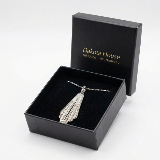 Halskette 925 Silber mit Markasiten im Art Deco Stil