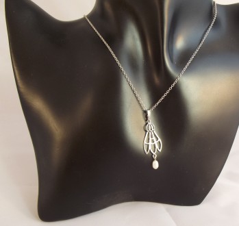 Halskette Vintage 925 Silber Perlenabh�ngung