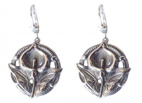 Ohrringe Jugendstil 925 Silber Calla