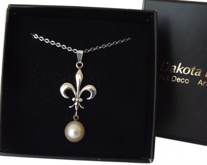 Halskette 925 Silber Perlenabh�ngung Lilie