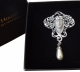 Jugendstil Schmuck Anh�nger / Brosche Frauenkopf