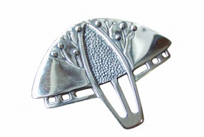 Art Deco Anh�nger / Brosche Baum Silber poliert