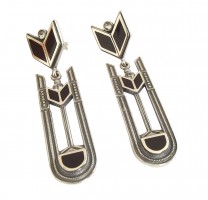 Art Deco Ohrringe 925 Silber, mond�n