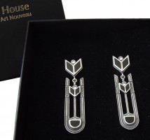 Art Deco Ohrringe 925 Silber, mond�n