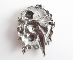 Jugendstil Brosche bzw. Anh�nger Amor 925 Silber mit feinen Details