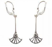 Ohrh�nger 925 Silber mit funkelndem Kristall im Art Deco Stil
