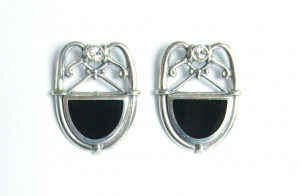 Art Deco Ohrringe 925 Silber, mond�n und strahlend sch�n