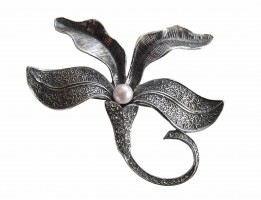 Museumsschmuck Jugendstil Brosche Bl�te Orchidee