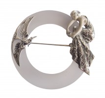 Bezaubernder Jugendstil Anh�nger Brosche Nymphe