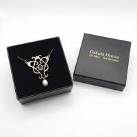 Halskette Damen 925 Silber patiniert Topas Perle Antik Stil