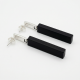 Ohrstecker im Art Deco Stil mit poliertem Onyx und Markasiten