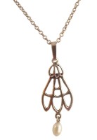 Halskette Vintage 925 Silber Perlenabh�ngung