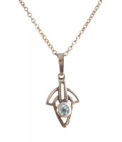 Halskette Jugendstil mit Aquamarin