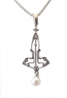 Halskette 925 Silber Vintage Style Perlenabh�ngung