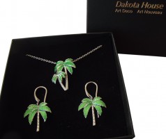 Schmuckset Halskette Ohrh�nger 925 Silber Palmen
