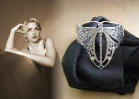 Jugendstil Armspange 925 Silber Libelle im Stile von Lalique