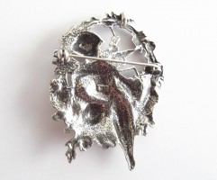 Jugendstil Brosche bzw. Anhänger Amor 925 Silber mit feinen Details