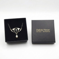 Jugendstil Collier 925 Silber mit Opal und Perle