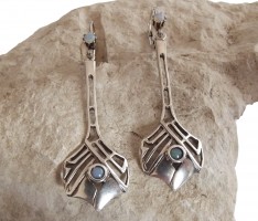 Jugendstil Ohrringe mit Opal