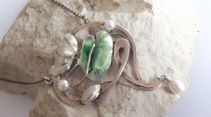 Jugendstil Halskette Seerose