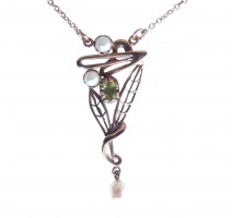 Jugendstil Halskette mit Peridot