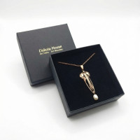 Jugendstil Halskette rose vergoldet patiniert Perle