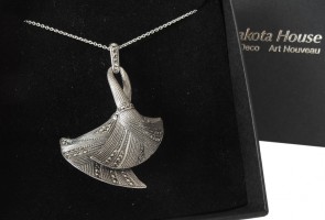 Halskette 925 Silber mit Markasiten Art Deco Stil
