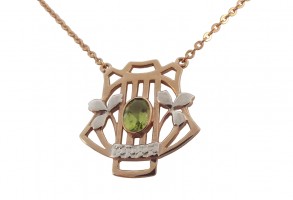 Halskette 925 Silber rose teilvergoldet Peridot Heritage Collection