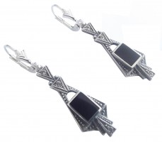 Ohrringe im Art Deco Stil 925 Silber mit Schmuckkristallen