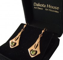 Damen Ohrringe 925 silber vergoldet mit echtem Peridot Geschenkverpackung