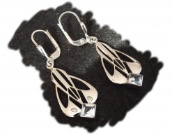 Hypoallergene Ohrringe 925 Silber mit Blautopas und Platinüberzug