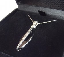 Halskette 925 Silber mit Onyx und Markasiten Roaring Twenties