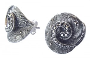 Damen Ohrringe 925 Silber mit Markasiten im Pforzheimer Stil