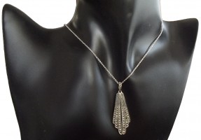 Halskette 925 Silber mit Markasiten im Art Deco Stil