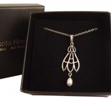 Halskette Vintage 925 Silber Perlenabhängung