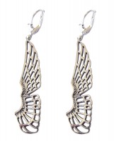 Jugendstil Ohrringe Schwanenflügel 925 Silber