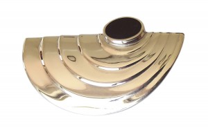 Art Deco Brosche aus 925 Silber mit Schmuckemaille